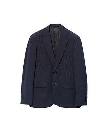 Prince Oliver Navy and brown plaid blazer