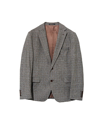Rococo Uomo Grey and brown plaid blazer