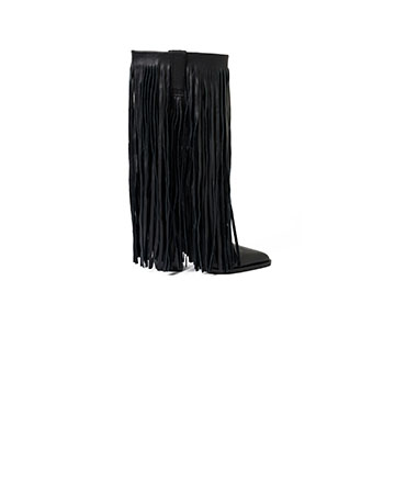 Tsakiris Mallas Black fringe boots