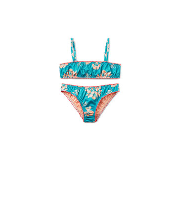 floral μπλε μπικίνι