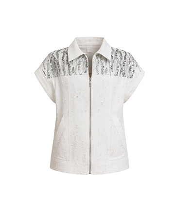 white shirt with zipper