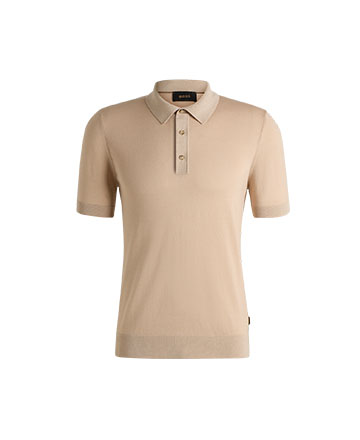 beige polo shirt