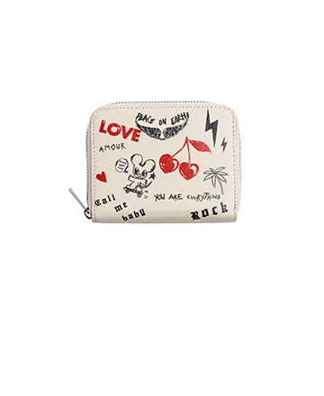 λευκό πορτοφόλι με σχέδια