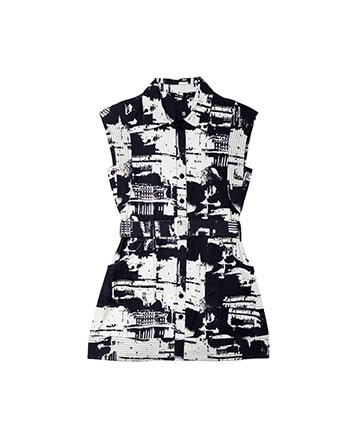 black and white vest