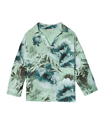 green floral top