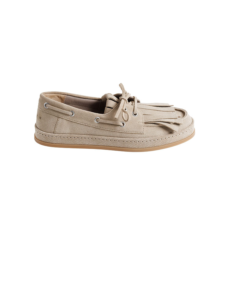 beige suede moccasins 
