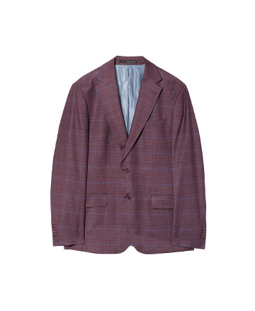 purple plaid blazer