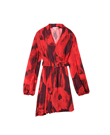 red dress with prints