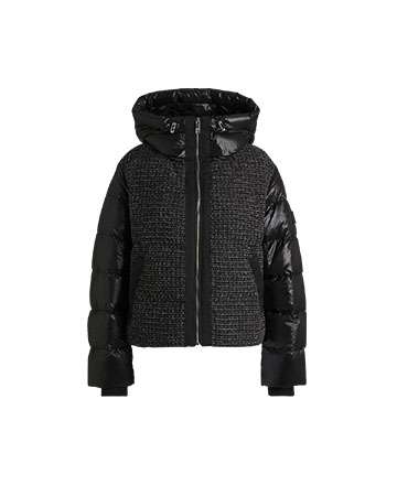 Μαύρο τουίντ φουσκωτό μπουφάν