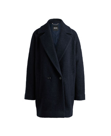 Μπλε σκούρο παλτό με δυο κουμπιά